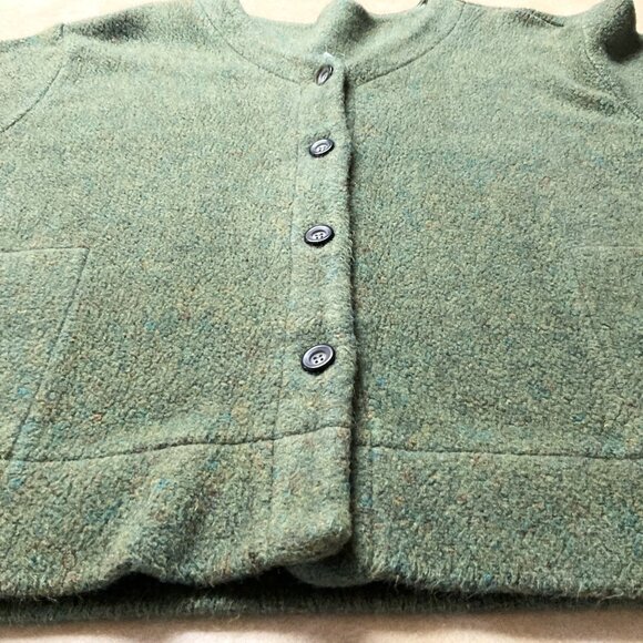 VINTAGE JANTZEN GREEN CARDIGAN WOOL BLEND SWEATER - Picture 8 of 16